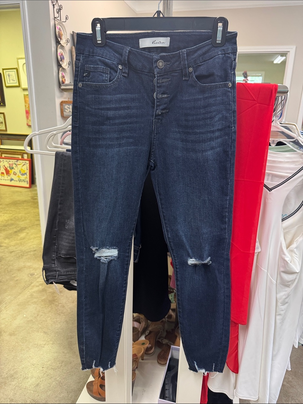Dark Wash Distressed Women's Jeans